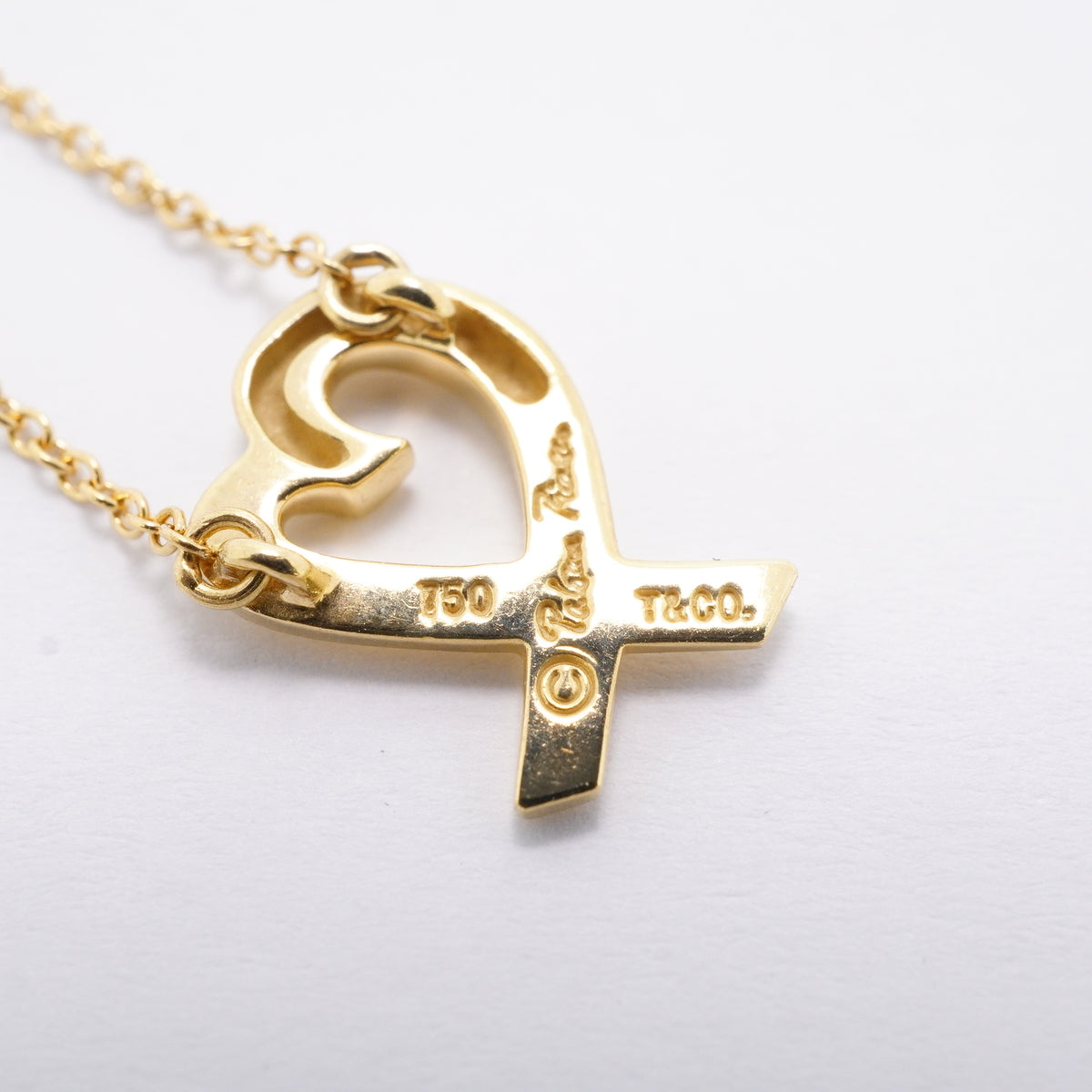 【6jhb0201】ティファニー ネックレス ラビングハート K18YG イエローゴールド【中古】レディース
