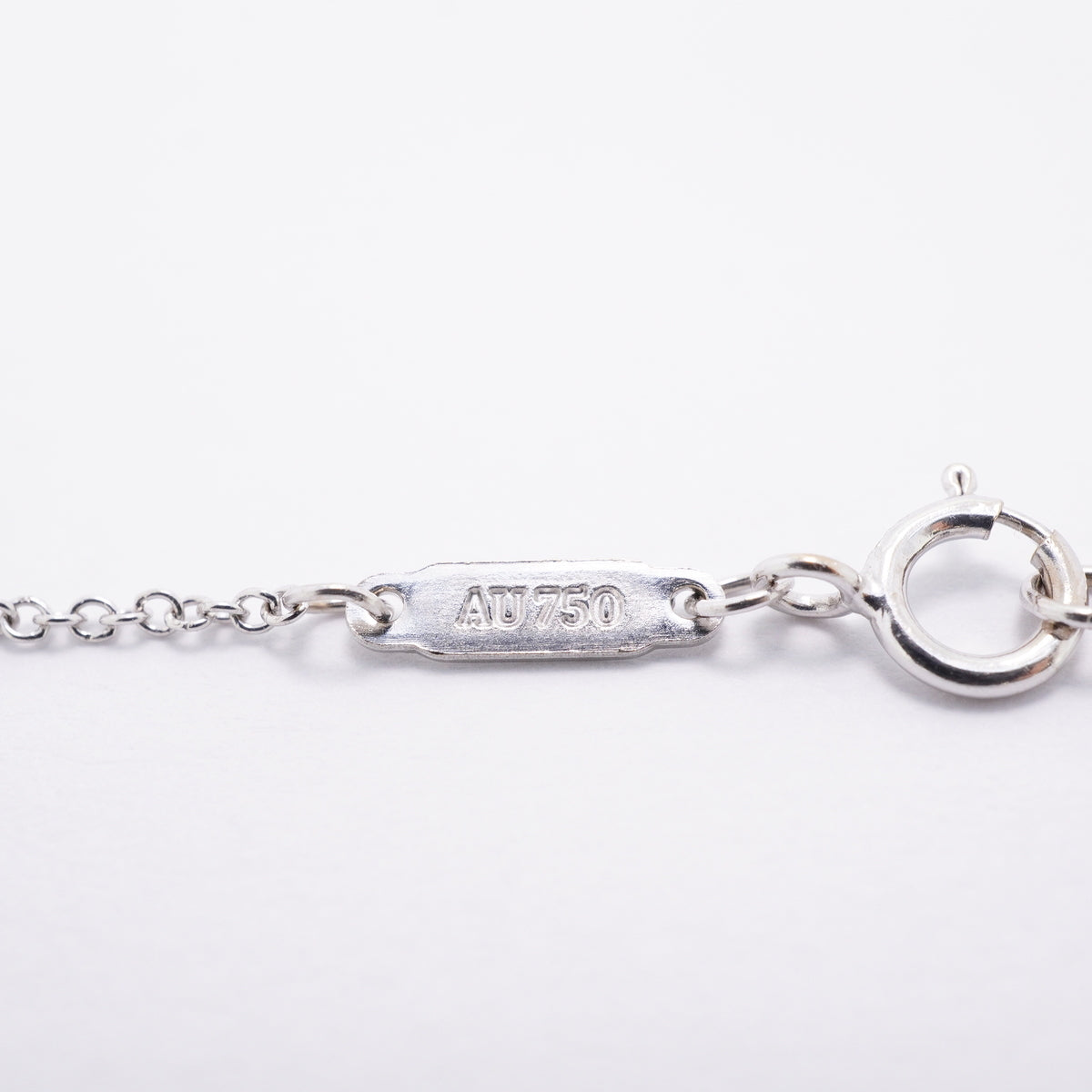 【6jhb0204】ティファニー ネックレス Tスマイル ラージ K18WG ホワイトゴールド【中古】レディース