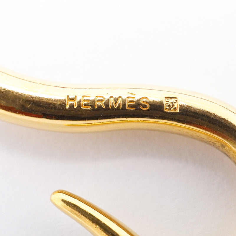 【6jhb0214-k】エルメス ブレスレット ジャンボフック GPメッキ レザー ゴールド ブラウン【中古】レディース