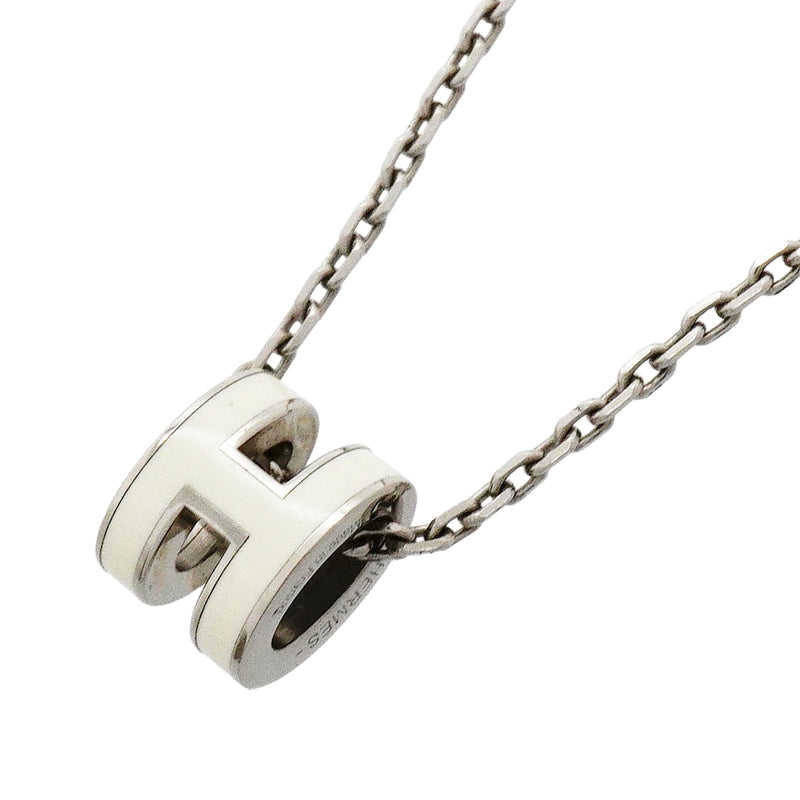 【6jhb0219】エルメス ネックレス ミニポップアッシュ メタル シルバー ホワイト【中古】レディース