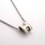 【6jhb0219】エルメス ネックレス ミニポップアッシュ メタル シルバー ホワイト【中古】レディース
