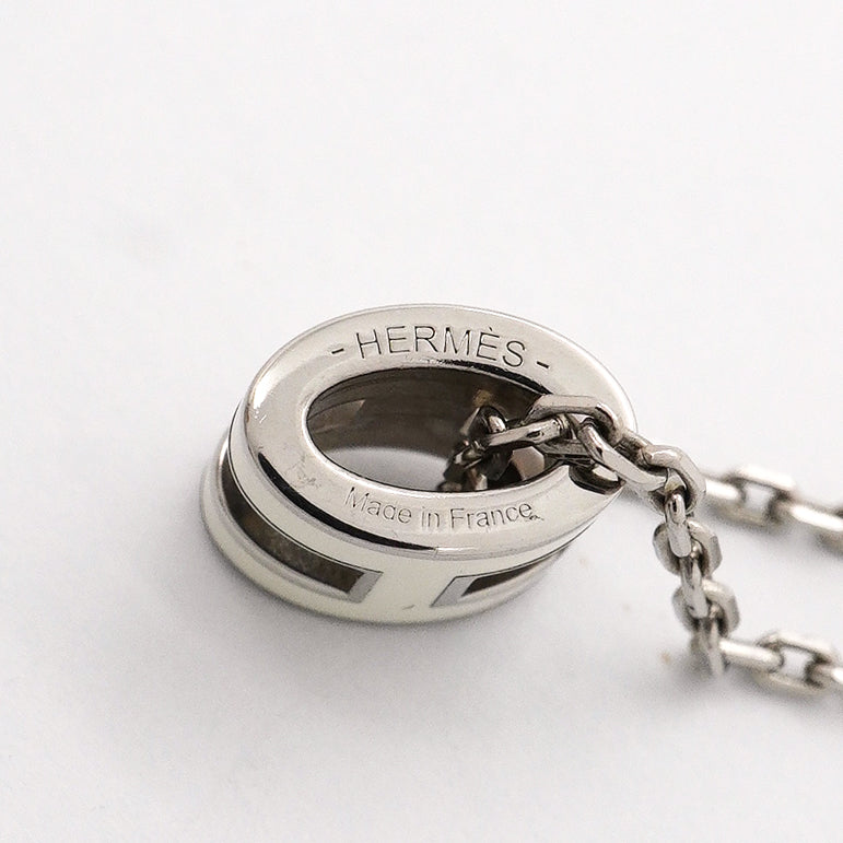 【6jhb0219】エルメス ネックレス ミニポップアッシュ メタル シルバー ホワイト【中古】レディース