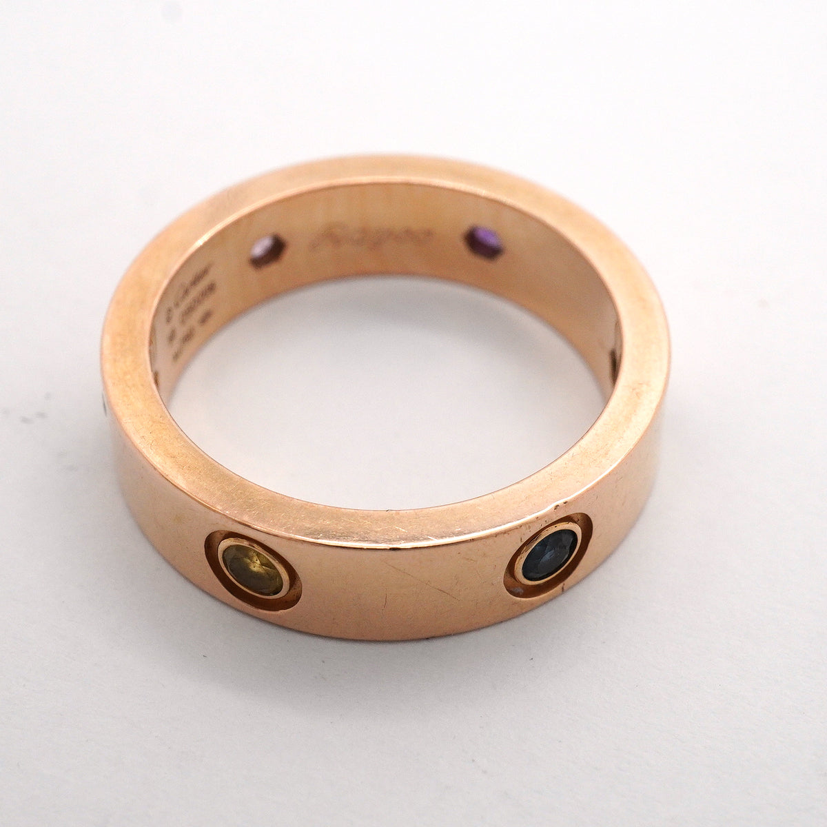 【6jhb0225】カルティエ リング ラブ K18PG ピンクゴールド マルチストーン マルチカラー ＃58【中古】メンズ