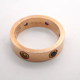【6jhb0225】カルティエ リング ラブ K18PG ピンクゴールド マルチストーン マルチカラー ＃58【中古】メンズ