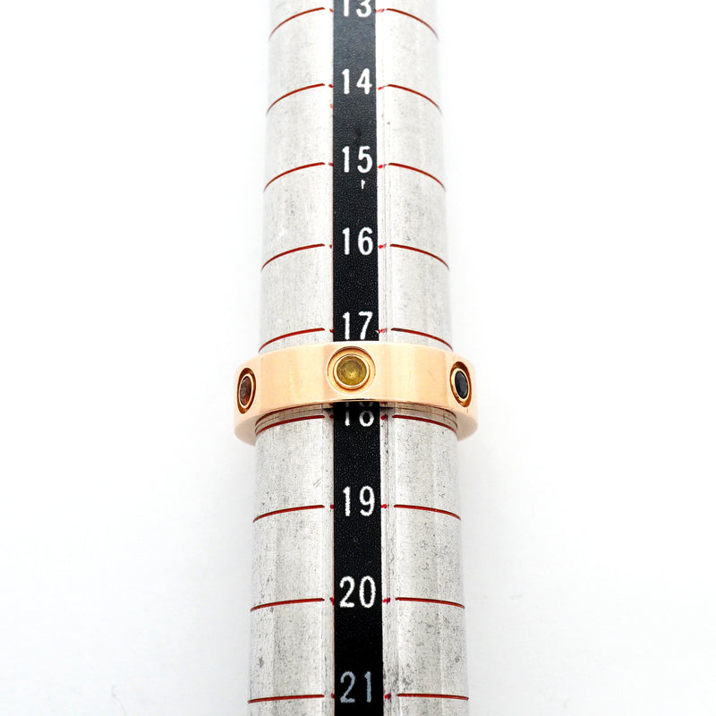 【6jhb0225】カルティエ リング ラブ K18PG ピンクゴールド マルチストーン マルチカラー ＃58【中古】メンズ