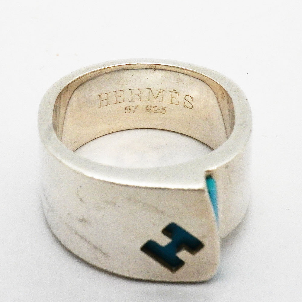 【6jhb0227】エルメス リング キャンディ シルバー925 ブルー ＃57【中古】レディース