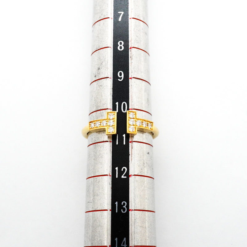 【6jhb0231】ティファニー リング Tワイヤー K18YG イエローゴールド ダイヤモンド 10.5号【中古】レディース