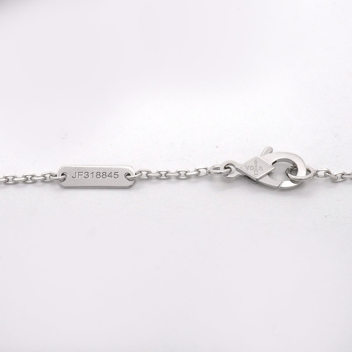 【6jhb0232】ヴァンクリーフ＆アーペル ネックレス ヴィンテージ アルハンブラ K18WG ホワイトゴールド ダイヤモンド【中古】レディース