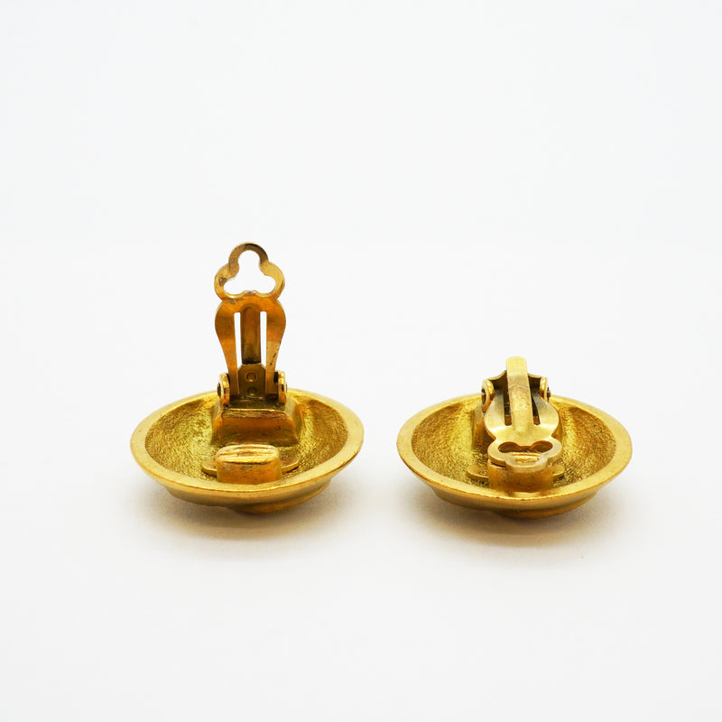 【6jhb0243】シャネル イヤリング ヴィンテージ ココマーク 丸型 サークル GPメッキ ゴールド【中古】レディース