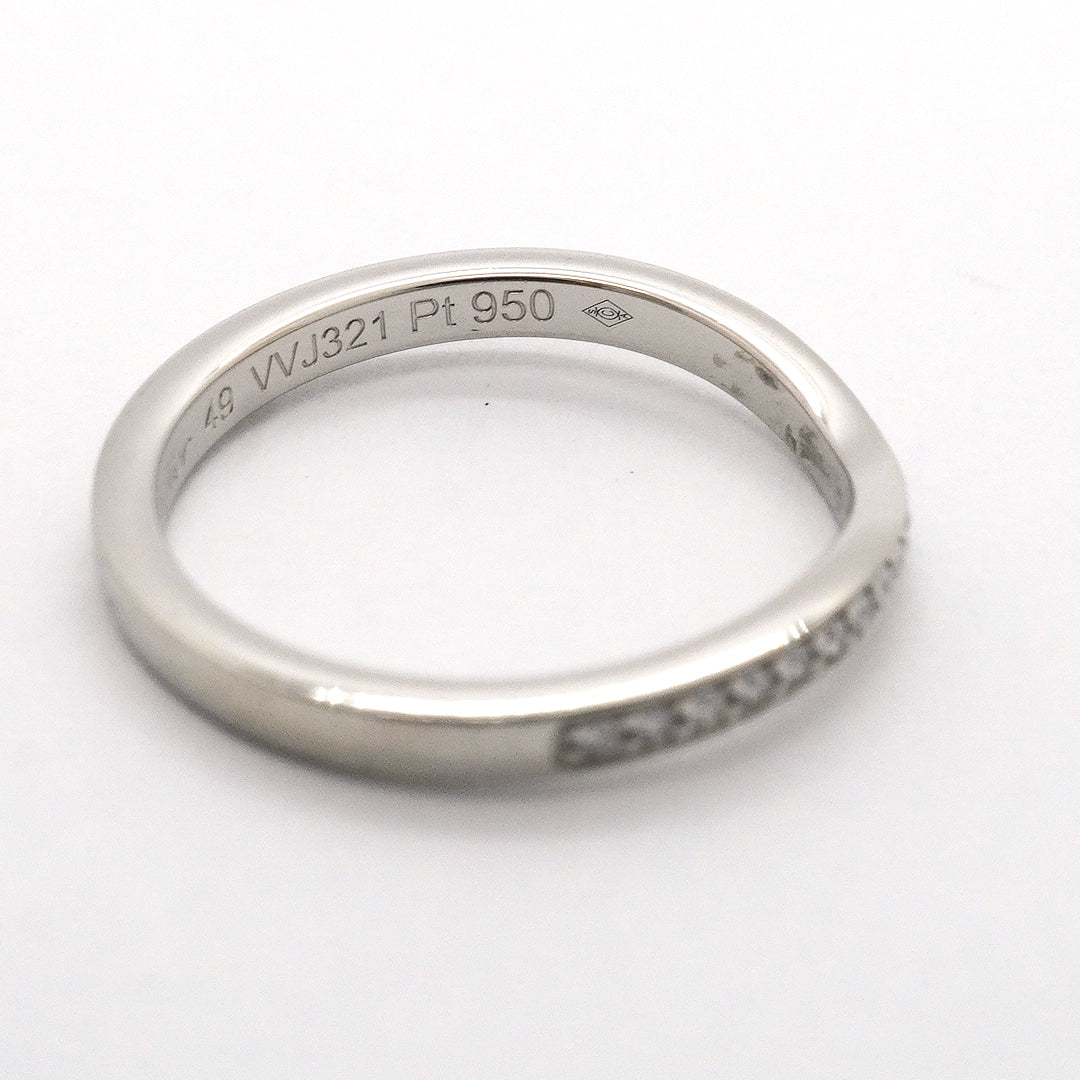 【6jhb0246】カルティエ リング バレリーナ Pt950 プラチナ ダイヤモンド ＃49【中古】レディース