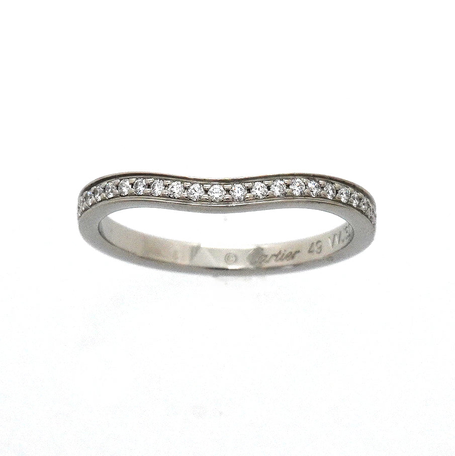 【6jhb0246】カルティエ リング バレリーナ Pt950 プラチナ ダイヤモンド ＃49【中古】レディース