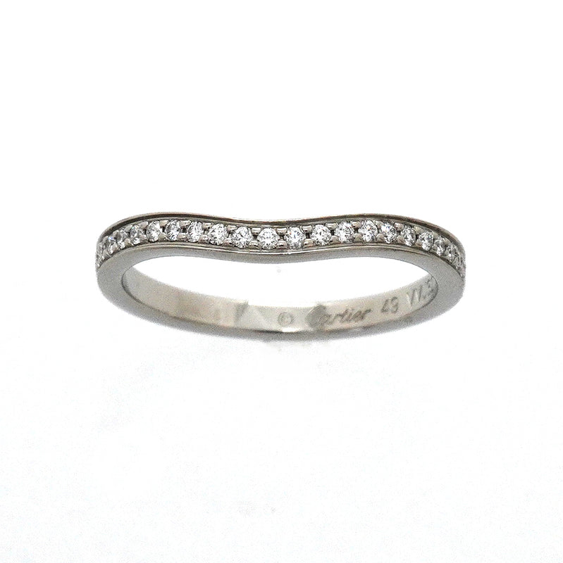 【6jhb0246】カルティエ リング バレリーナ Pt950 プラチナ ダイヤモンド ＃49【中古】レディース