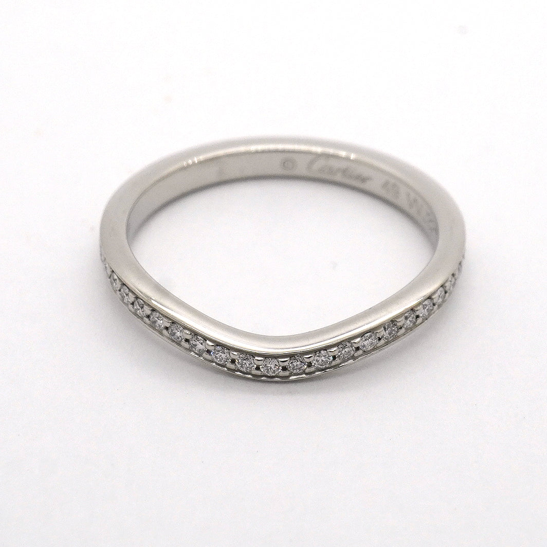 【6jhb0246】カルティエ リング バレリーナ Pt950 プラチナ ダイヤモンド ＃49【中古】レディース