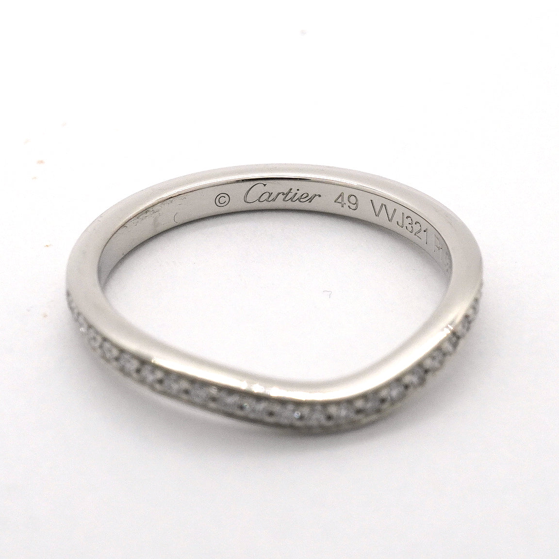 【6jhb0246】カルティエ リング バレリーナ Pt950 プラチナ ダイヤモンド ＃49【中古】レディース