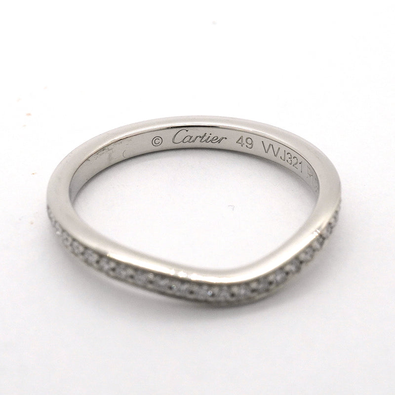 【6jhb0246】カルティエ リング バレリーナ Pt950 プラチナ ダイヤモンド ＃49【中古】レディース