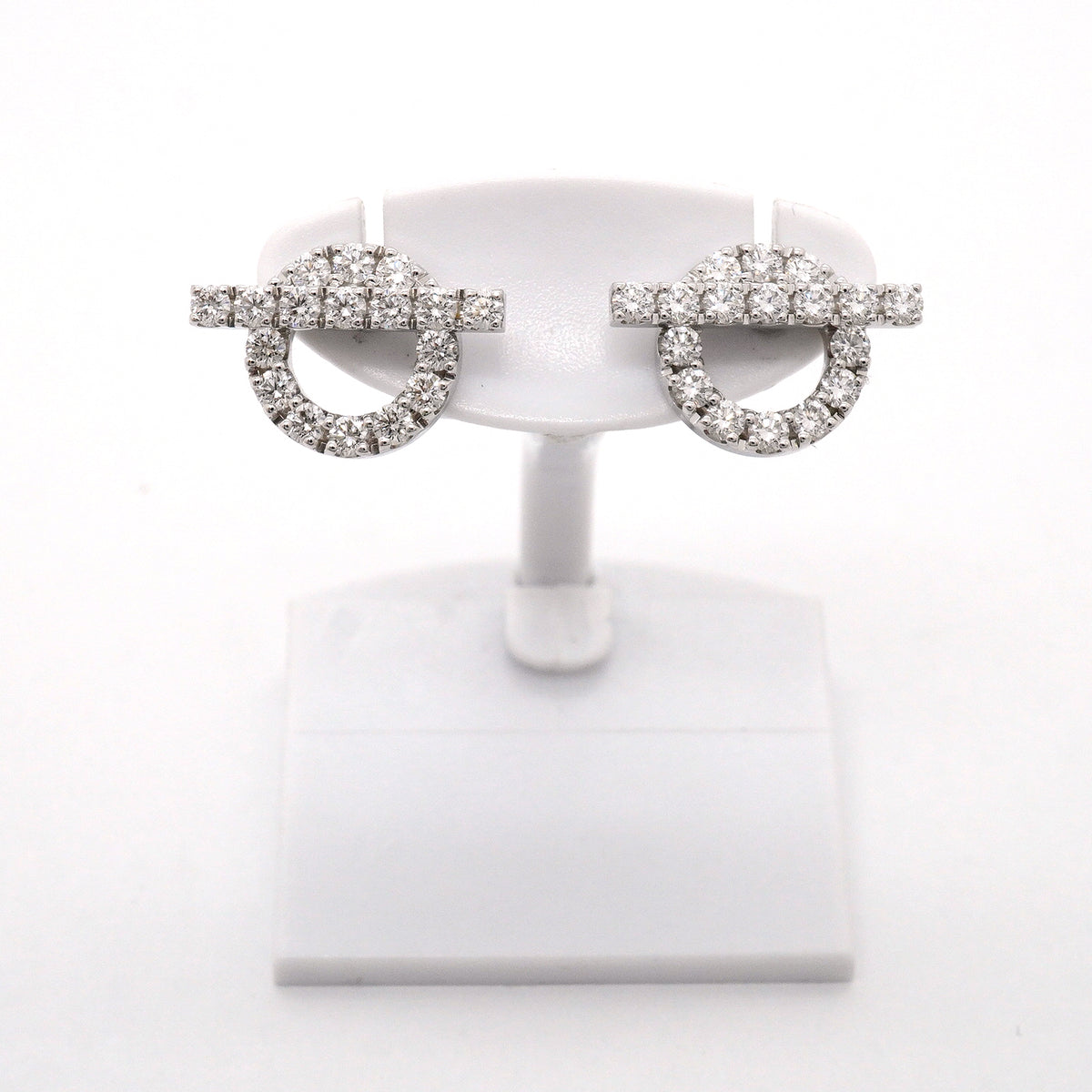 【6jhb0256】エルメス ピアス フィネス K18WG ホワイトゴールド ダイヤモンド【中古】レディース