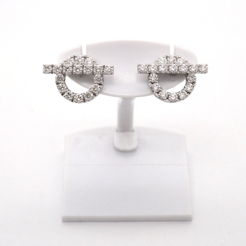 【6jhb0256】エルメス ピアス フィネス K18WG ホワイトゴールド ダイヤモンド【中古】レディース