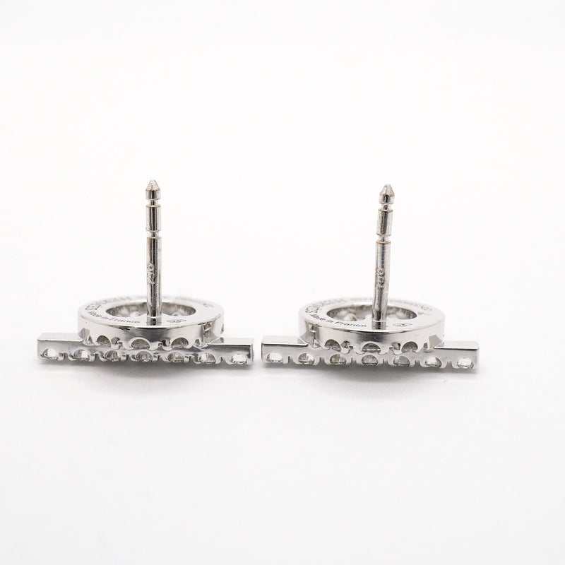 【6jhb0256】エルメス ピアス フィネス K18WG ホワイトゴールド ダイヤモンド【中古】レディース