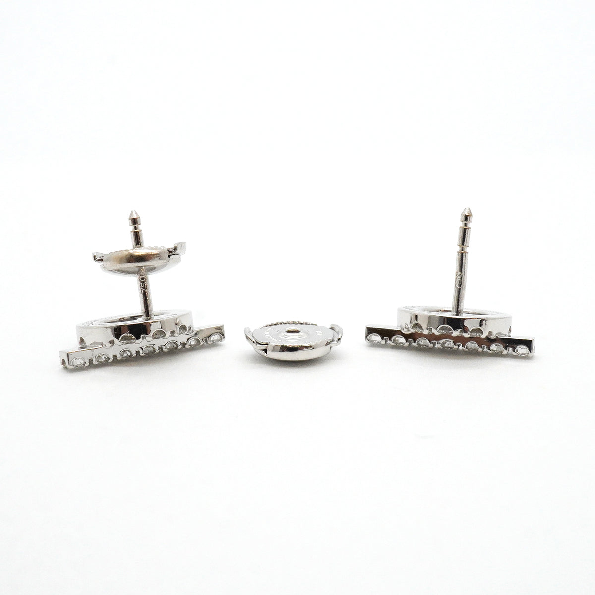 【6jhb0256】エルメス ピアス フィネス K18WG ホワイトゴールド ダイヤモンド【中古】レディース