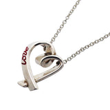 【6jhb0270】ティファニー ネックレス ラビングハート シルバー925 レッド【中古】レディース