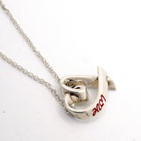 【6jhb0270】ティファニー ネックレス ラビングハート シルバー925 レッド【中古】レディース