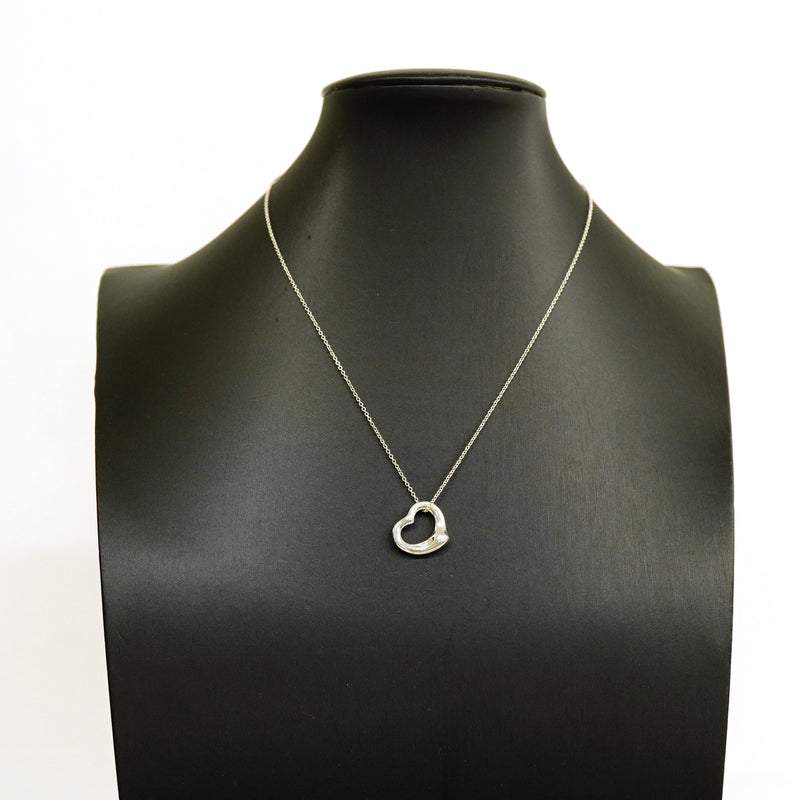 【6jhb0302-k】ティファニー ネックレス オープンハート シルバー925【中古】レディース