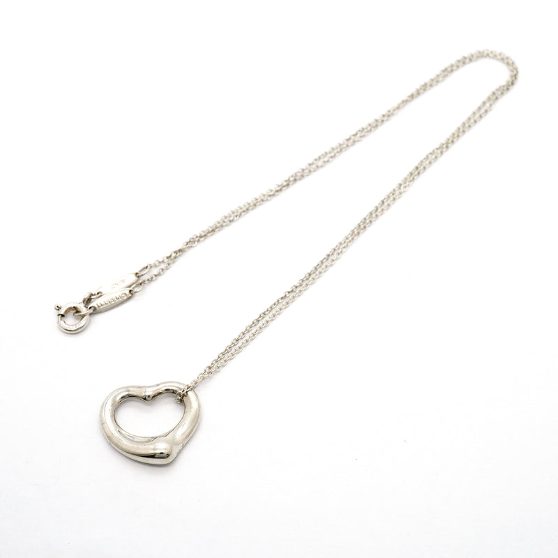 【6jhb0302-k】ティファニー ネックレス オープンハート シルバー925【中古】レディース