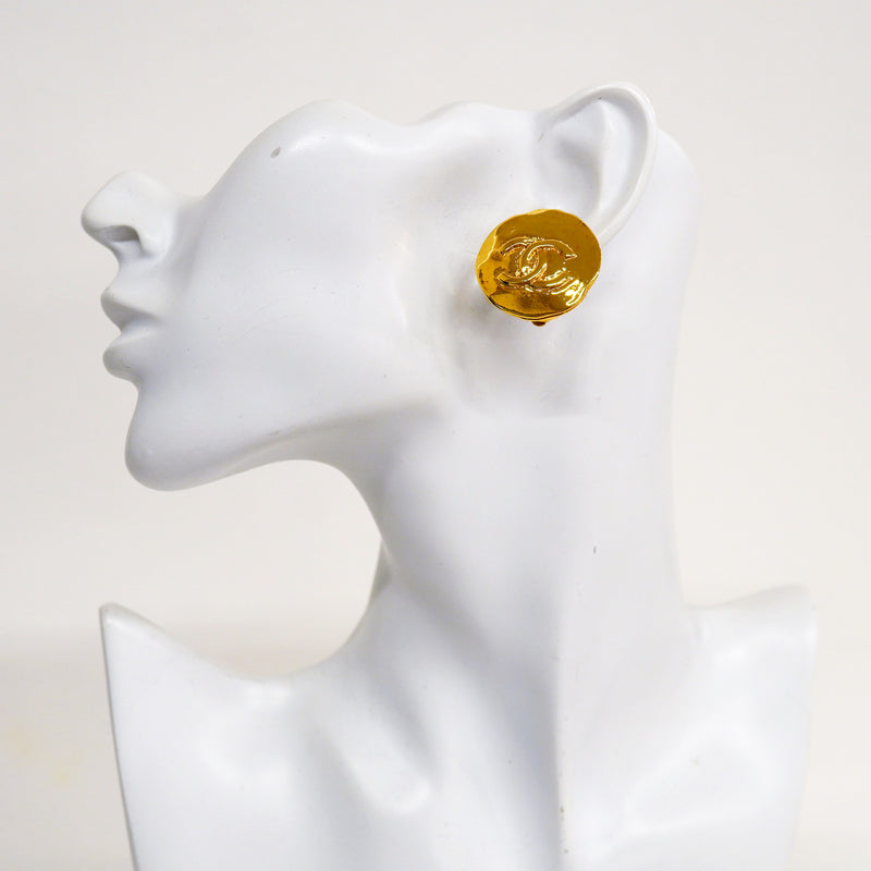 【6jhb0305-k】シャネル イヤリング ヴィンテージ ココマーク GPメッキ ゴールド【中古】レディース