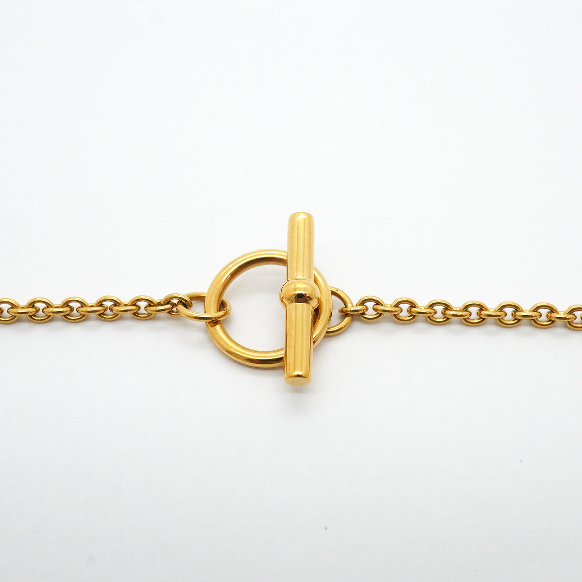 【6jhb0308-k】エルメス ネックレス ミニマイヨンPM GPメッキ ゴールド アイボリー【中古】レディース