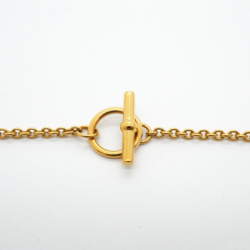 【6jhb0308-k】エルメス ネックレス ミニマイヨンPM GPメッキ ゴールド アイボリー【中古】レディース