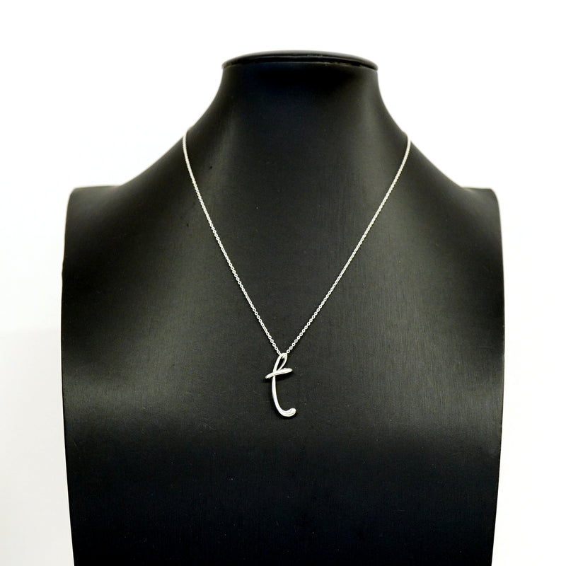【6jhb0312-k】ティファニー ネックレス イニシャルT シルバー925【中古】レディース