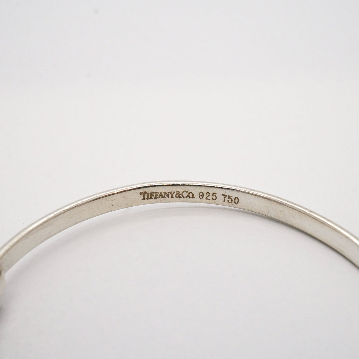 【6jhb0313-k】ティファニー バングル フック&アイ K18YG イエローゴールド シルバー925【中古】レディース