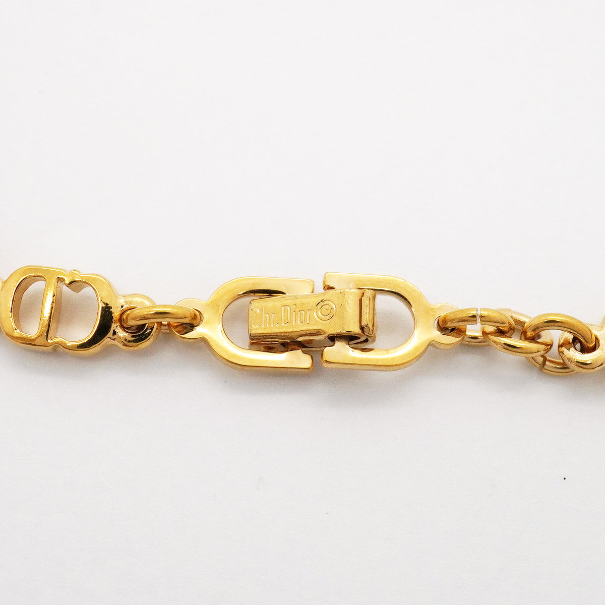 【6jhb0314-k】クリスチャンディオール ブレスレット CDロゴ GPメッキ ゴールド【中古】レディース