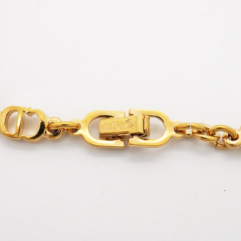 【6jhb0314-k】クリスチャンディオール ブレスレット CDロゴ GPメッキ ゴールド【中古】レディース