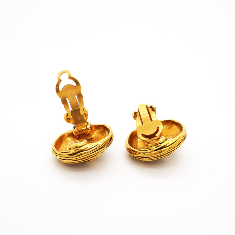 【6jhb0315-k】シャネル イヤリング ヴィンテージ ココマーク 丸型 サークル GPメッキ ゴールド【中古】レディース