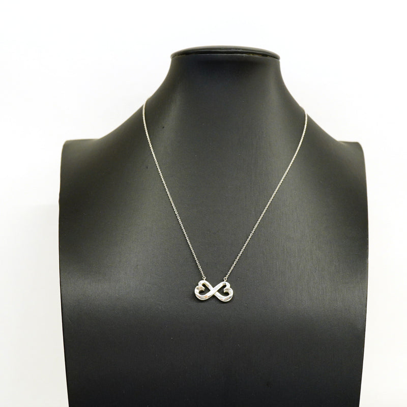 【6jhb0320-k】ティファニー ネックレス ダブルラビングハート シルバー925【中古】レディース