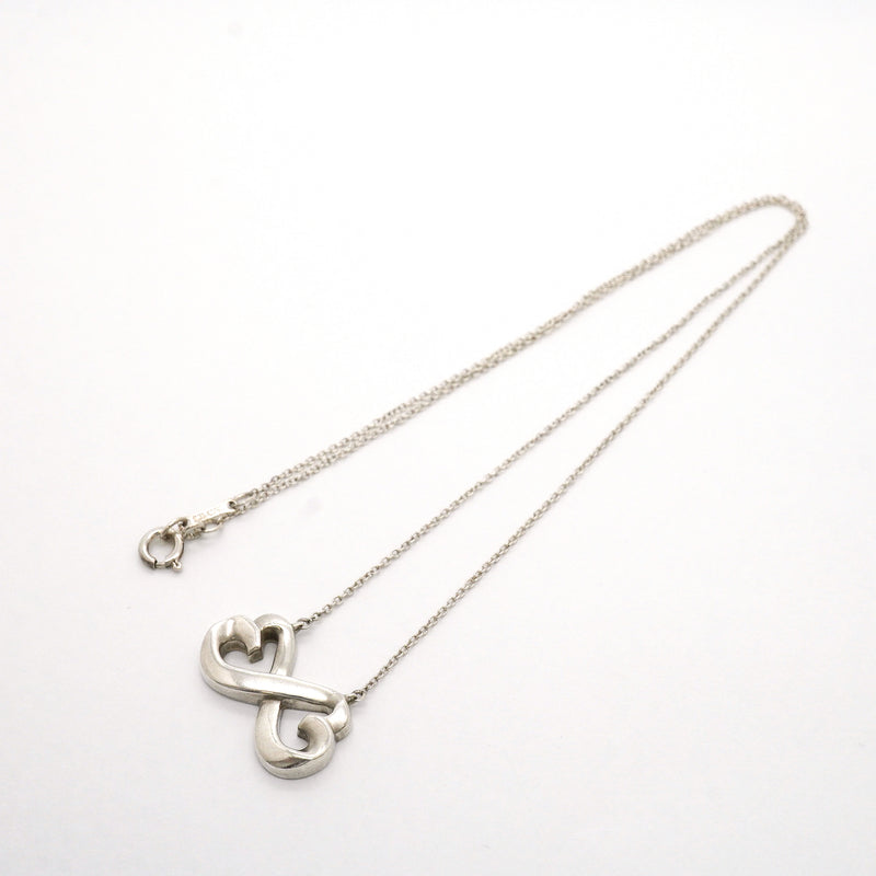 【6jhb0320-k】ティファニー ネックレス ダブルラビングハート シルバー925【中古】レディース