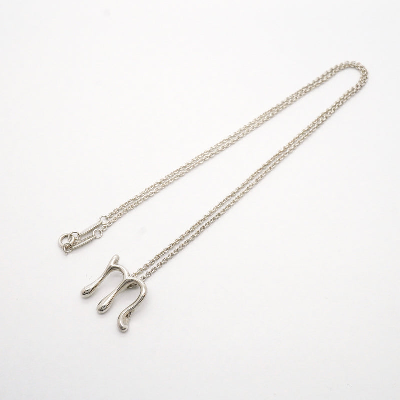 【6jhb0323-k】ティファニー ネックレス イニシャルM シルバー925【中古】レディース