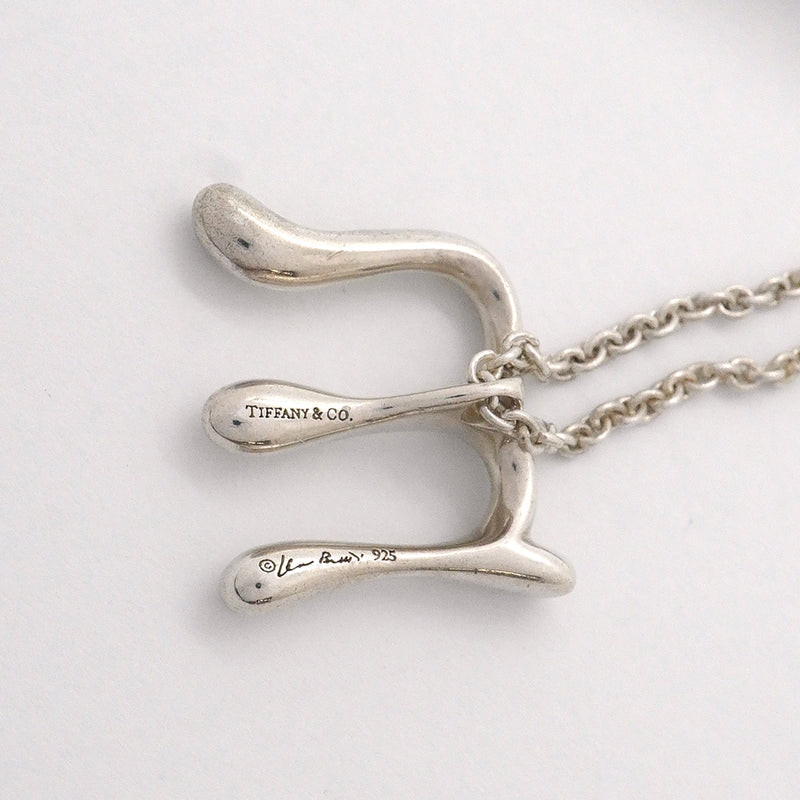 【6jhb0323-k】ティファニー ネックレス イニシャルM シルバー925【中古】レディース