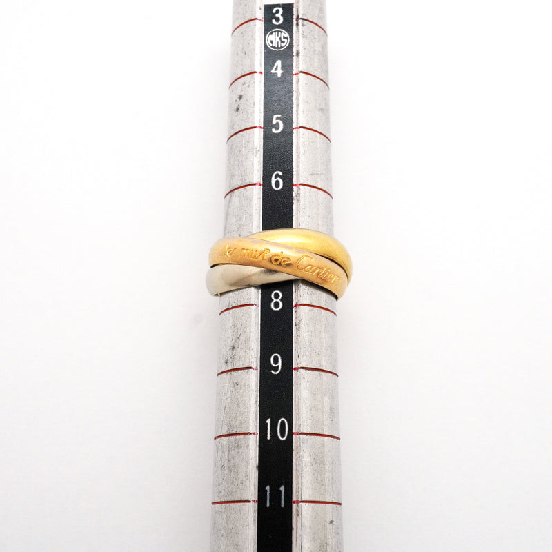 【6jhb0330】カルティエ リング トリニティ クラシックモデル K18YG イエローゴールド K18WG ホワイトゴールド K18PG ピンクゴールド ＃47【中古】レディース