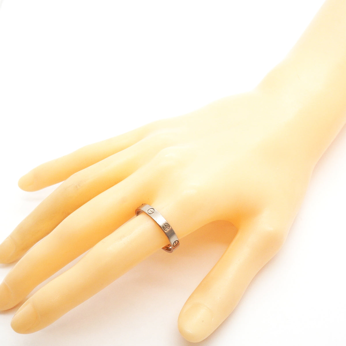 【6jhb0336】カルティエ リング ミニラブ K18WG ホワイトゴールド ＃65【中古】メンズ
