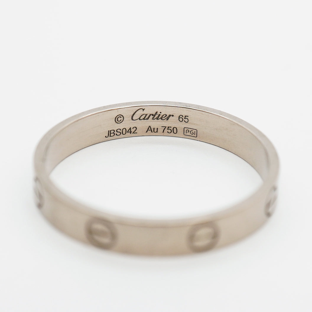 【6jhb0336】カルティエ リング ミニラブ K18WG ホワイトゴールド ＃65【中古】メンズ