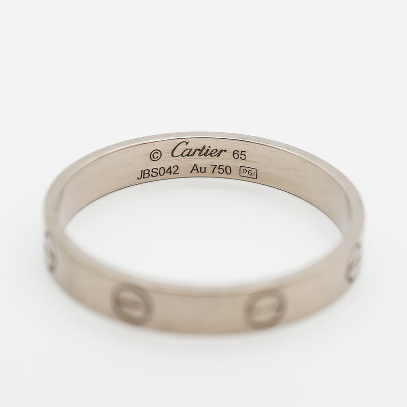 【6jhb0336】カルティエ リング ミニラブ K18WG ホワイトゴールド ＃65【中古】メンズ