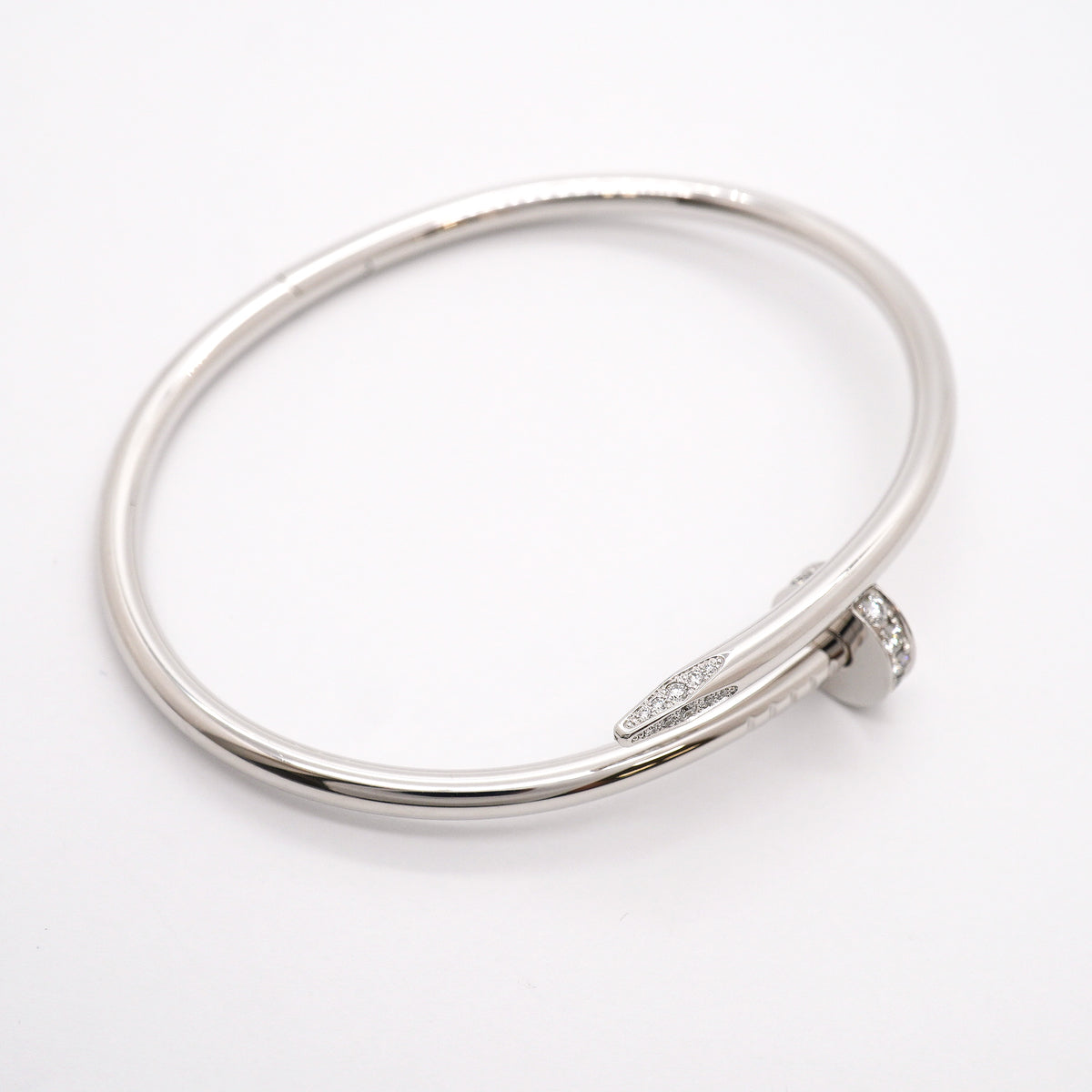 【6jhb0341】カルティエ バングル ジュストアンクル K18WG ホワイトゴールド ダイヤモンド【中古】メンズ レディース ユニセックス