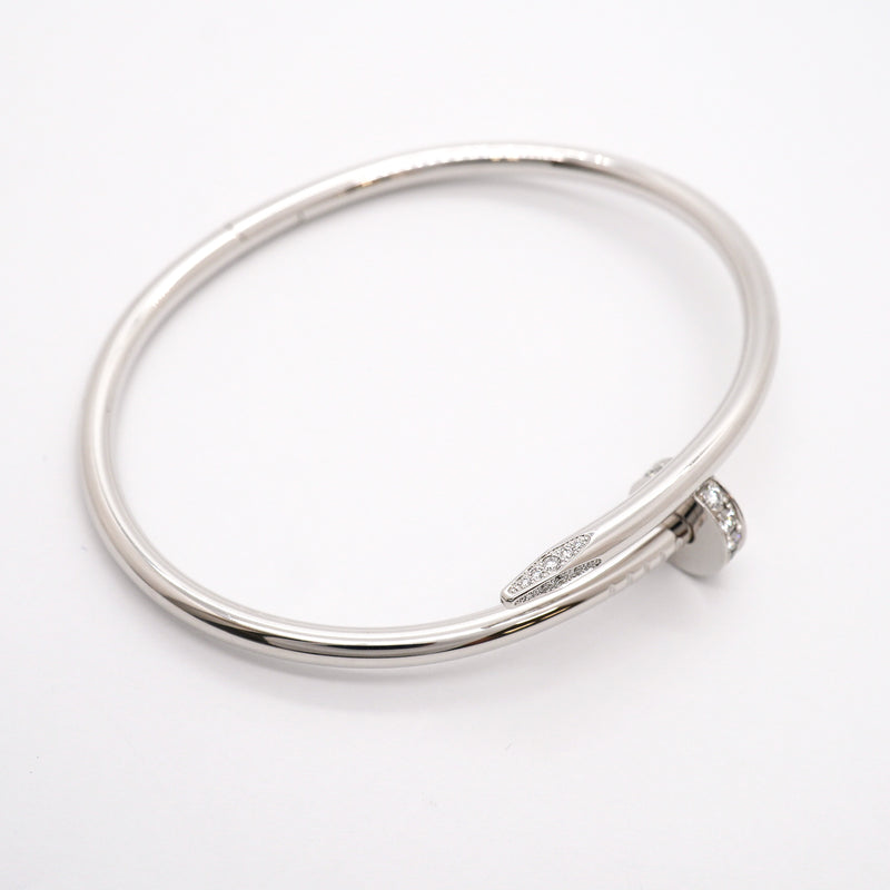 【6jhb0341】カルティエ バングル ジュストアンクル K18WG ホワイトゴールド ダイヤモンド【中古】メンズ レディース ユニセックス