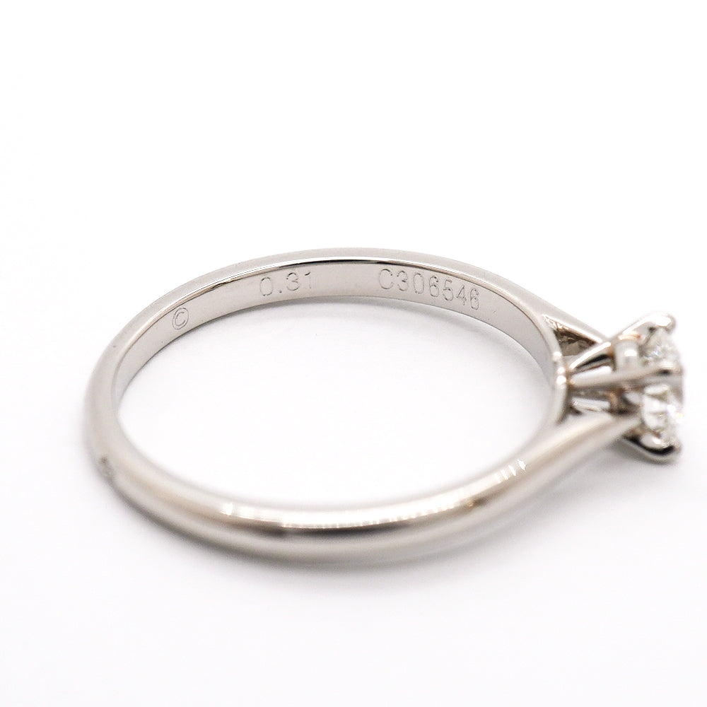 【6jhb0344】カルティエ リング ソリテール 1PD Pt950 プラチナ ダイヤモンド 0.31ct ＃51【中古】レディース