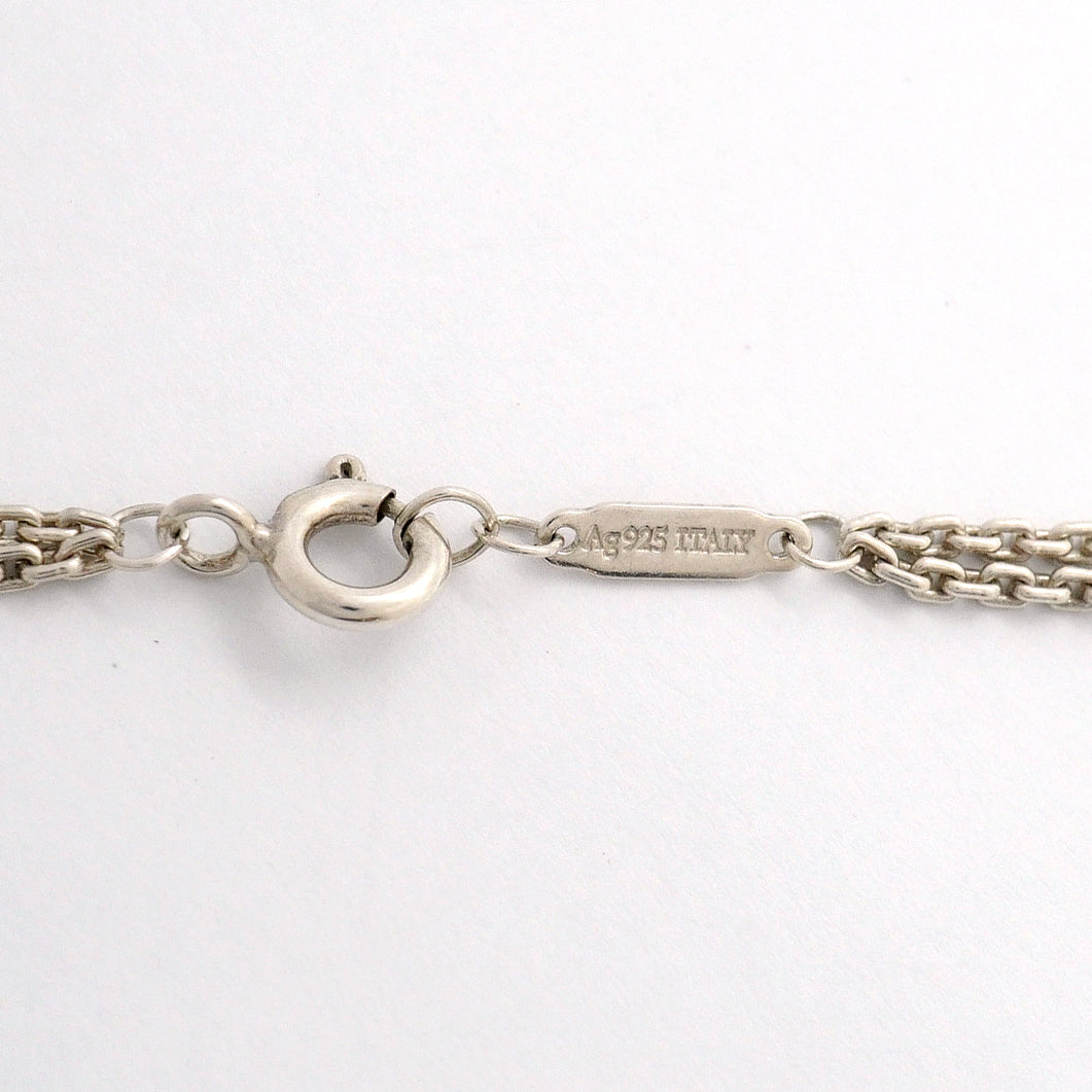 【6jhb0347-k】ティファニー ネックレス ハードウェア/ダブルリンク シルバー925【中古】レディース