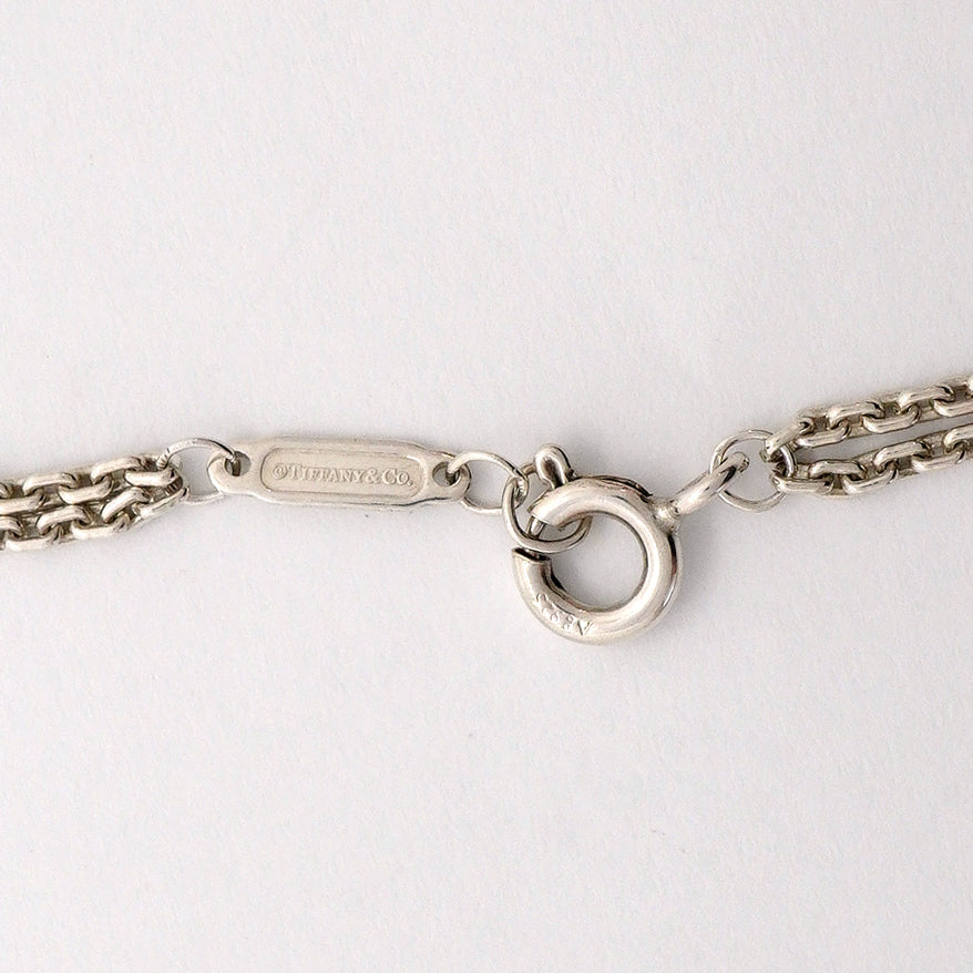 【6jhb0347-k】ティファニー ネックレス ハードウェア/ダブルリンク シルバー925【中古】レディース