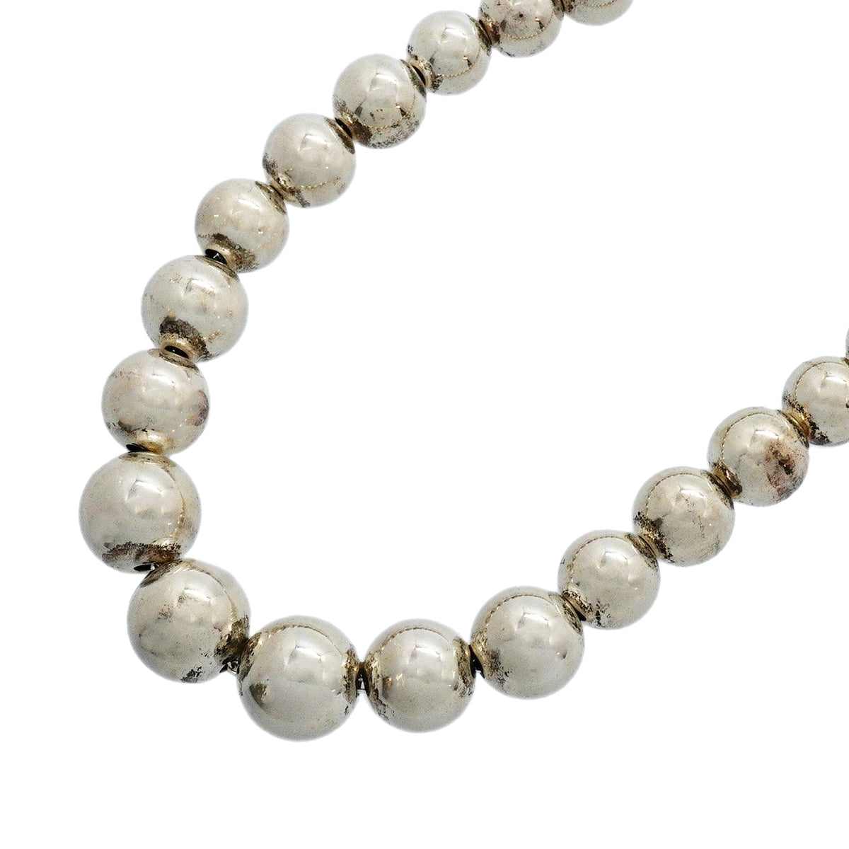 【6jhb0348-k】ティファニー ネックレス ハードウェア/グラジュエイテッド/ボール シルバー925【中古】レディース