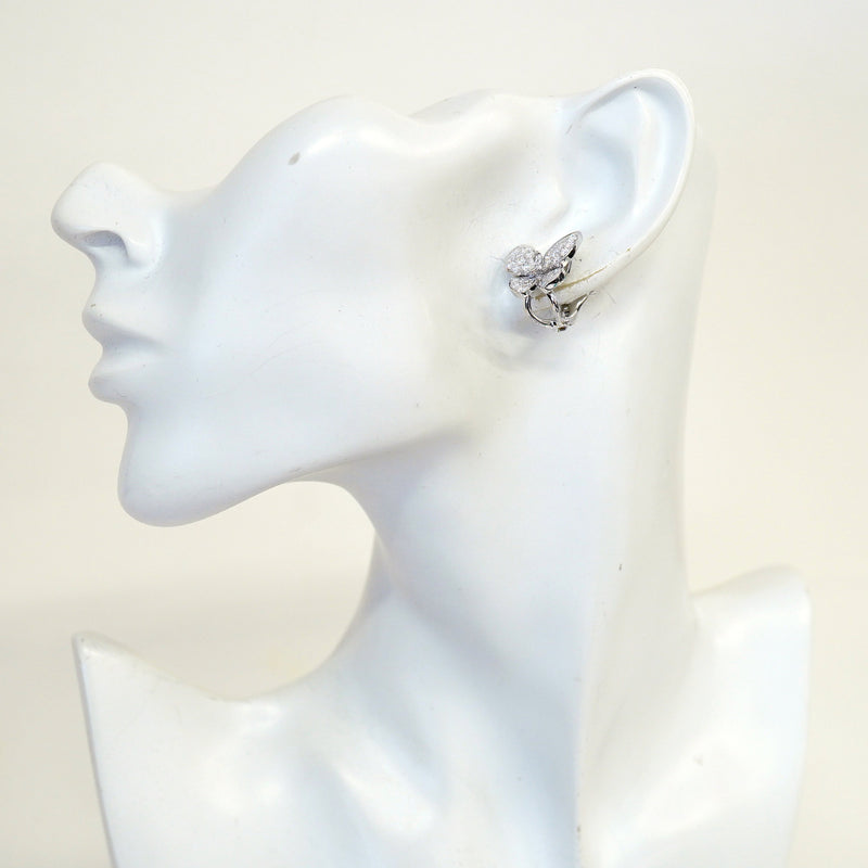 【6jhb0363】ヴァンクリーフ＆アーペル ピアス ドゥ パピヨン K18WG ホワイトゴールド ダイヤモンド【中古】レディース